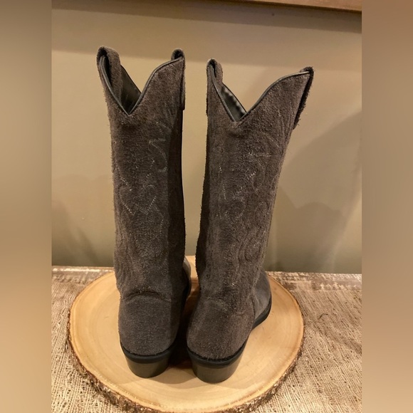 Old West Women’s 8D Gray Suede Leather Cowboy Boots Western Cowgirl‎ Well Made - Picture 11 of 16